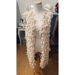 Forever 21 Fuzzy Festival Vest Fringe Knit Size Medium